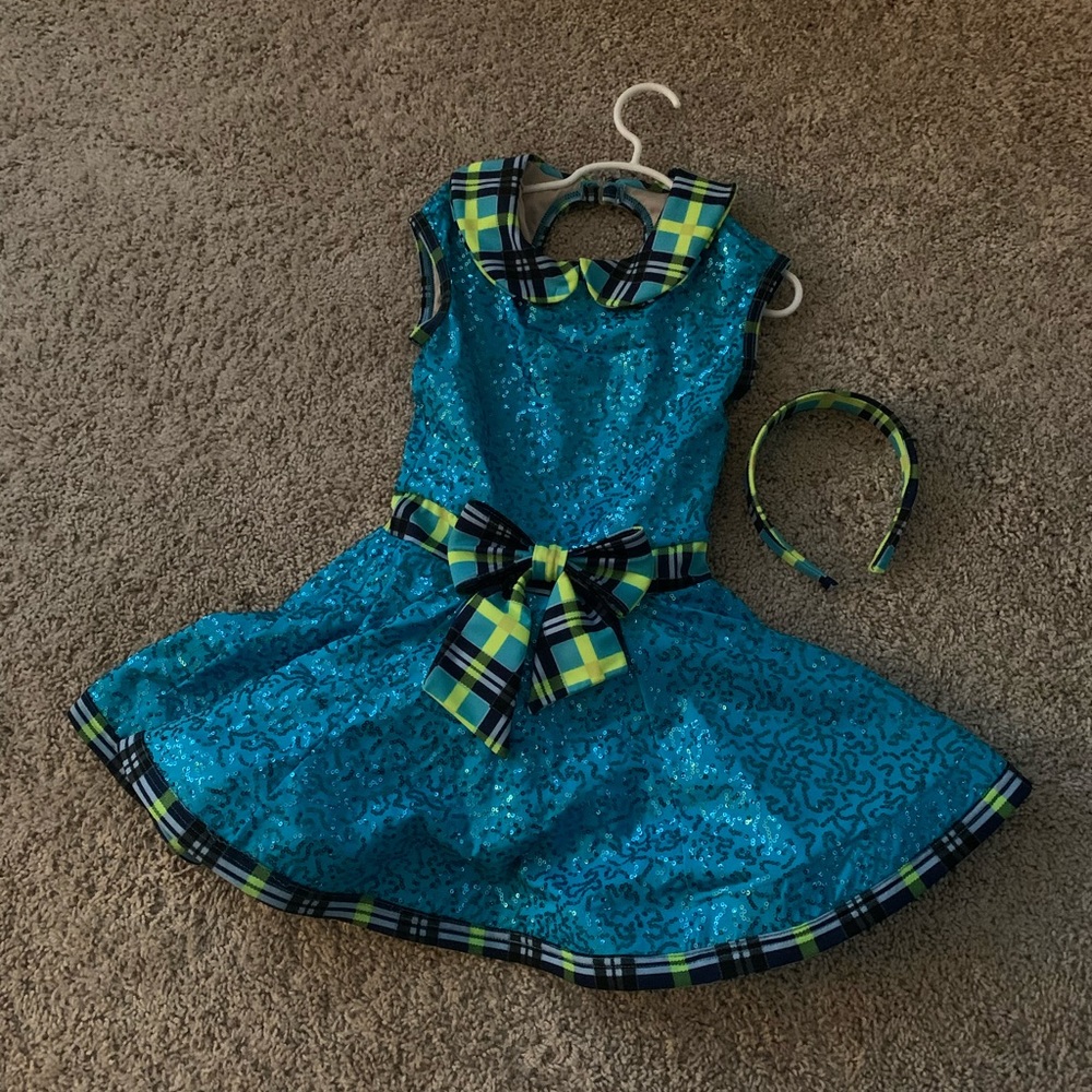 Weissman brand - intermediate child- dance costume- yellow- blue- dark blue